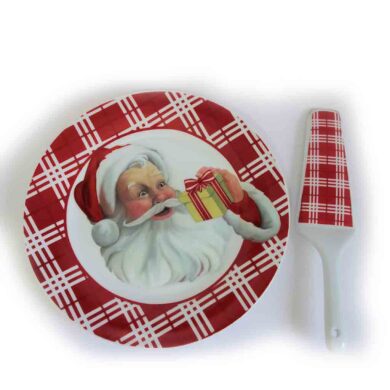 Christmas present cake plate set