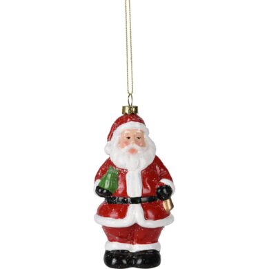 Фигурка Санта-Клауса, красная с блёстками