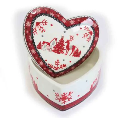 Christmas ceramic candy box