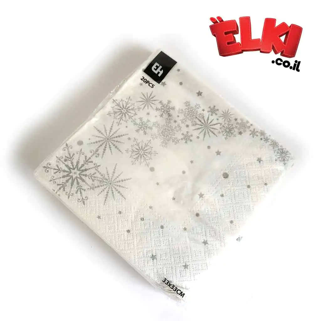 Christmas napkins- white with snowflakes