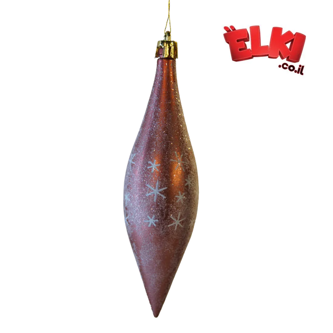 Пластмассовая елочная игрушка Розовая Сосулька 14 см