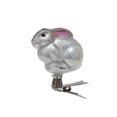 glass xmax decoration bunny from the Yolochka company