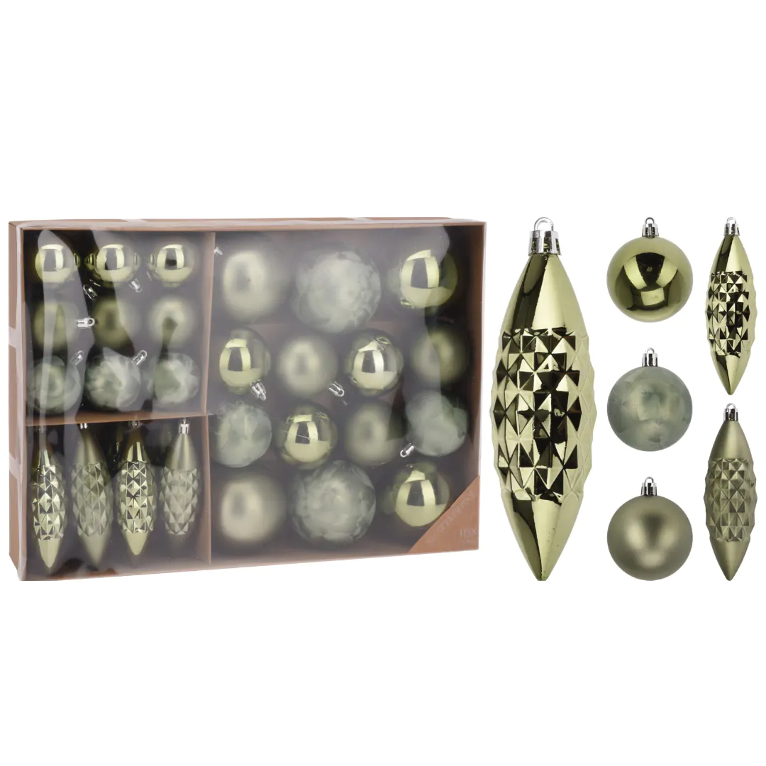 Новогодний набор елочных украшений Изумруд