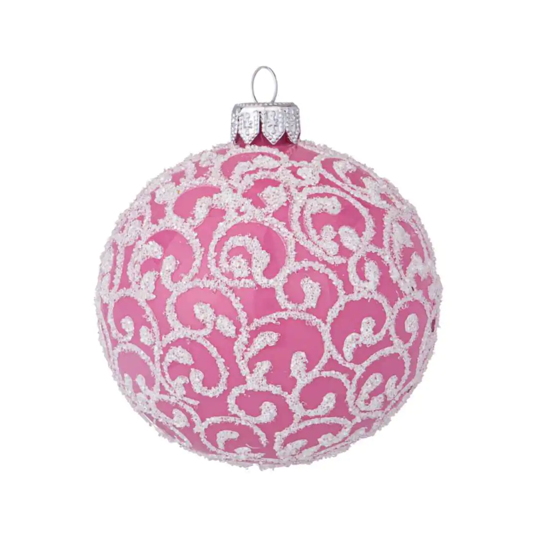 Стеклянный шар Вьюнок Веточка Морозная 8.5 см