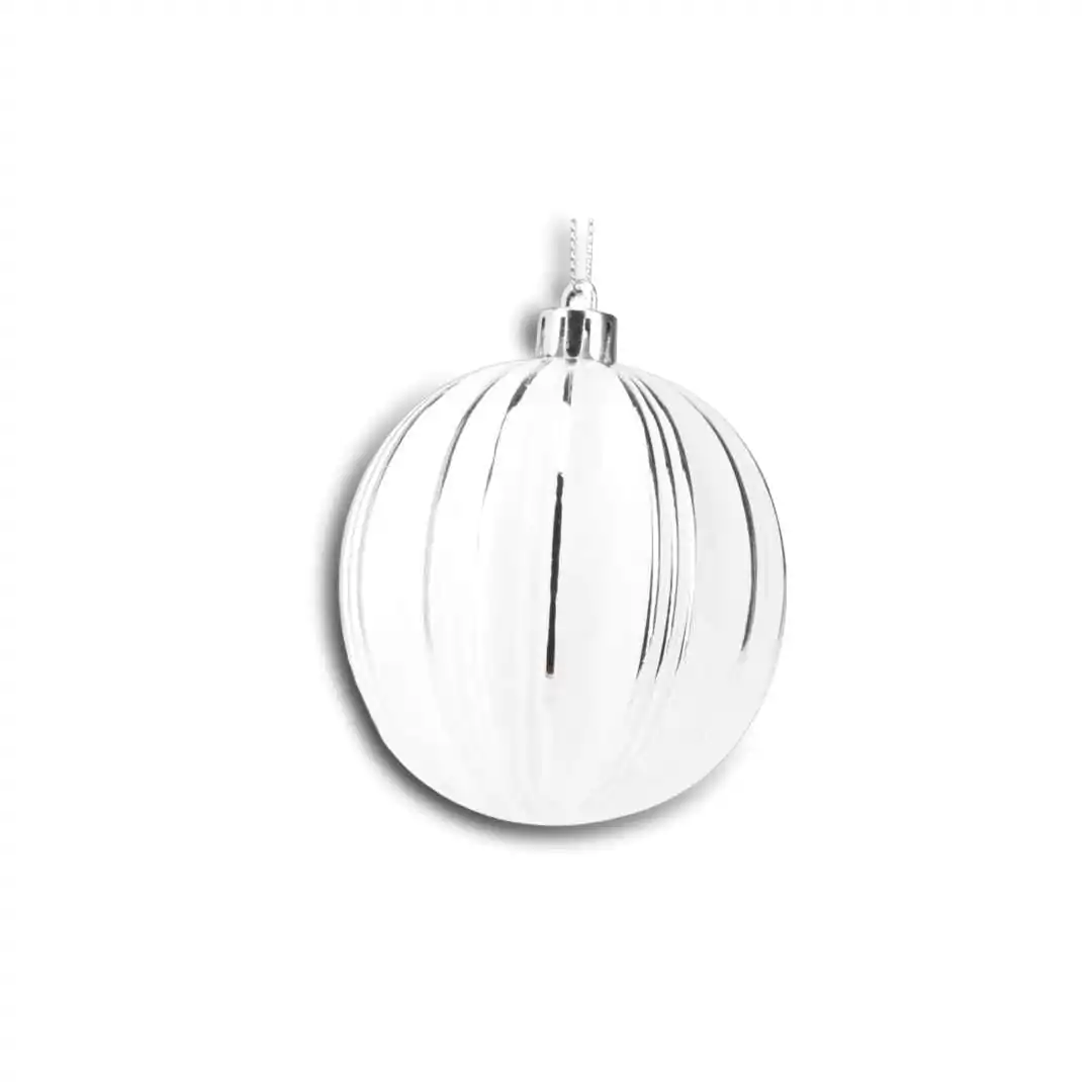 Пластмассовый шар Серебрянный Элеганс 8 см