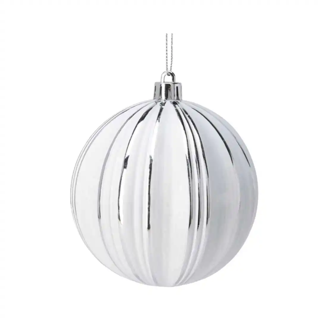Пластмассовый шар Серебрянный Элеганс 10 см