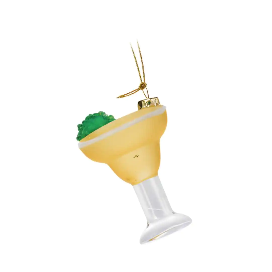 Стеклянная фигурка на ёлку Жёлтый Бокал 8.5 см
