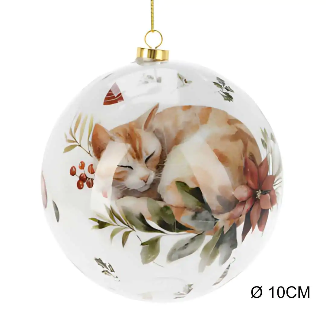 Пластмассовый шар Акварель Спящая Кошка 10 см
