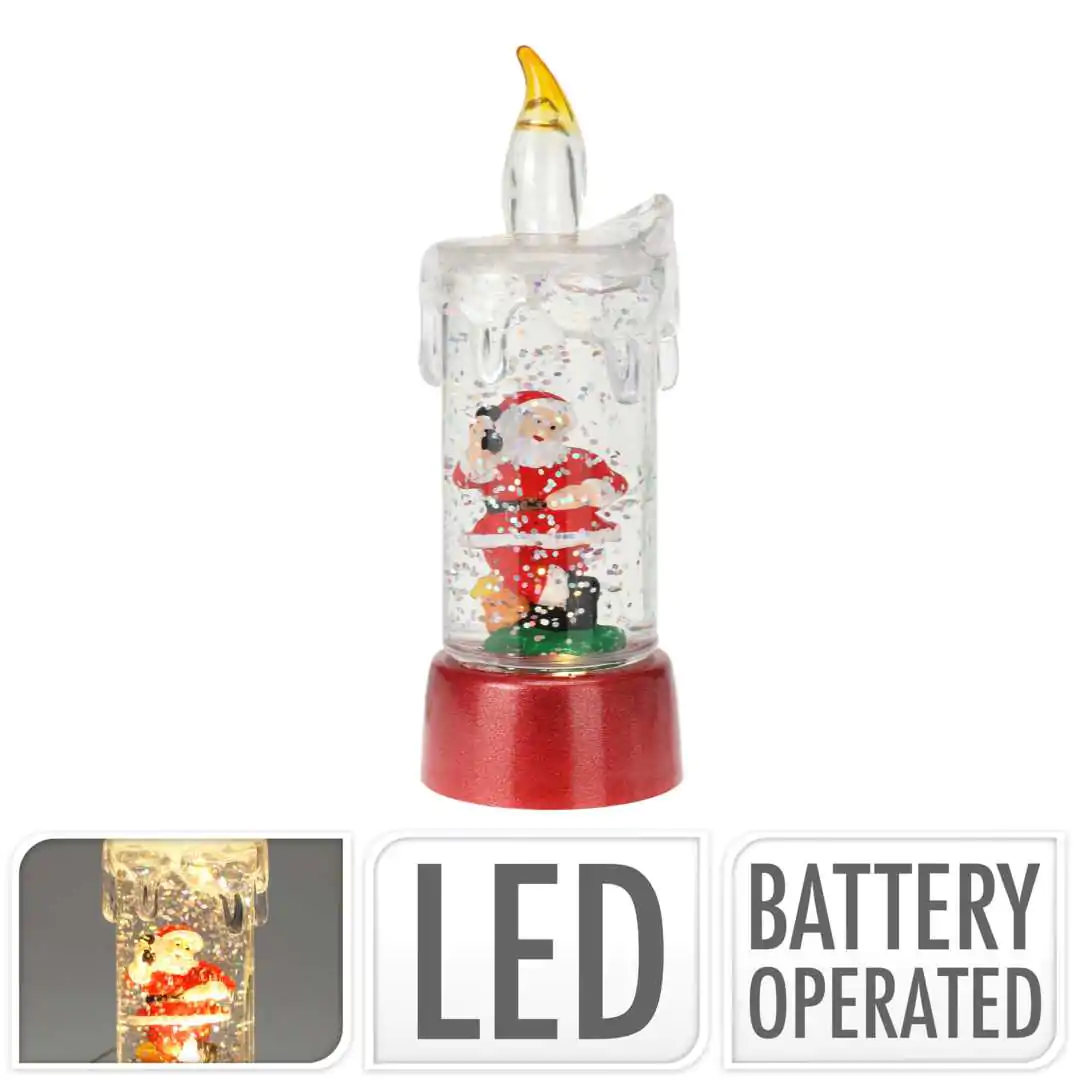 Красная декоративная свеча с подсветкой 13,5 см