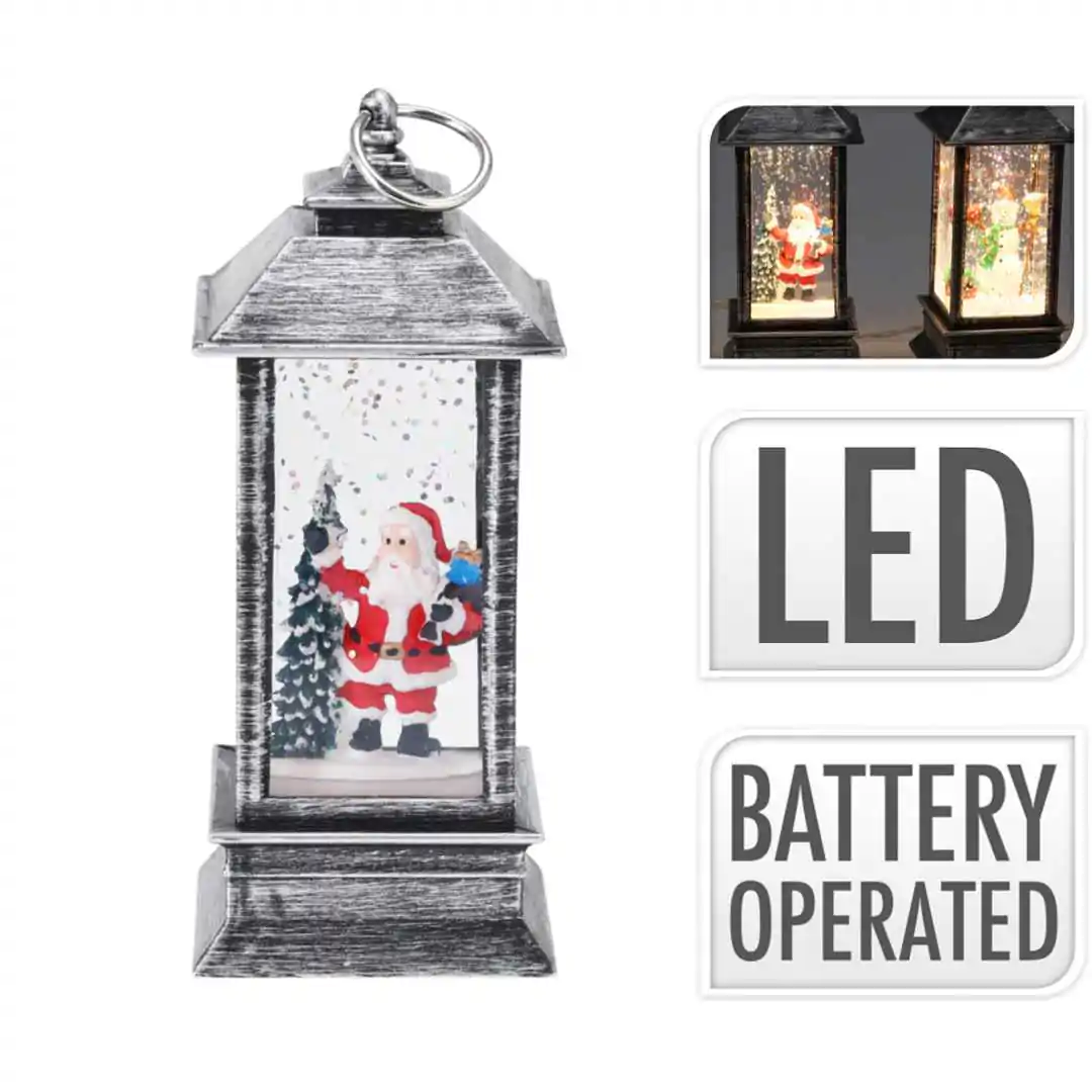 Новогодний декоративный фонарь с подсветкой Дед Мороз 13 см