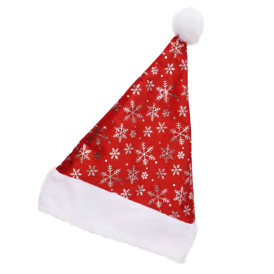 Новогодний колпак с снежинками 40 см