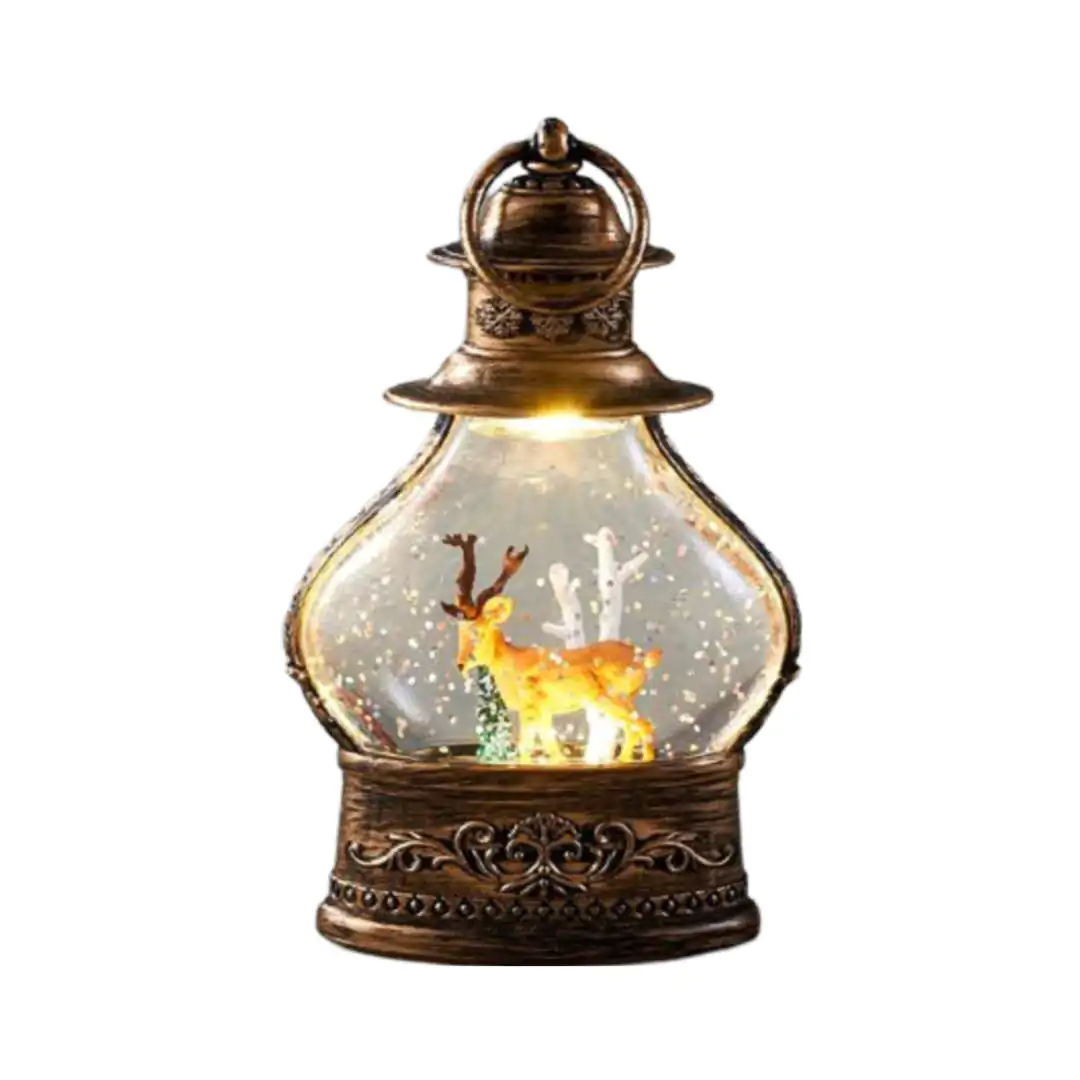 Антикварный фонарь с подсветкой Олень 13 см