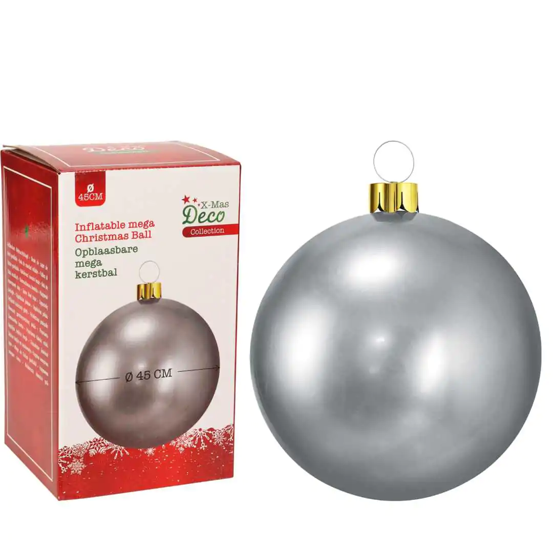 Надувной Серебристый Новогодний Шар 45 см