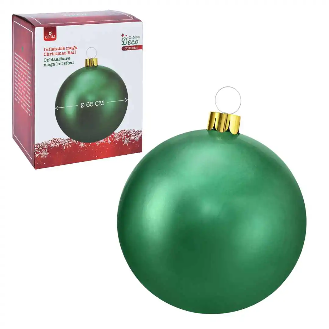 קישוט לעץ אשוח/כריסמס כדור מתנפח ירוק 65 ס"מ