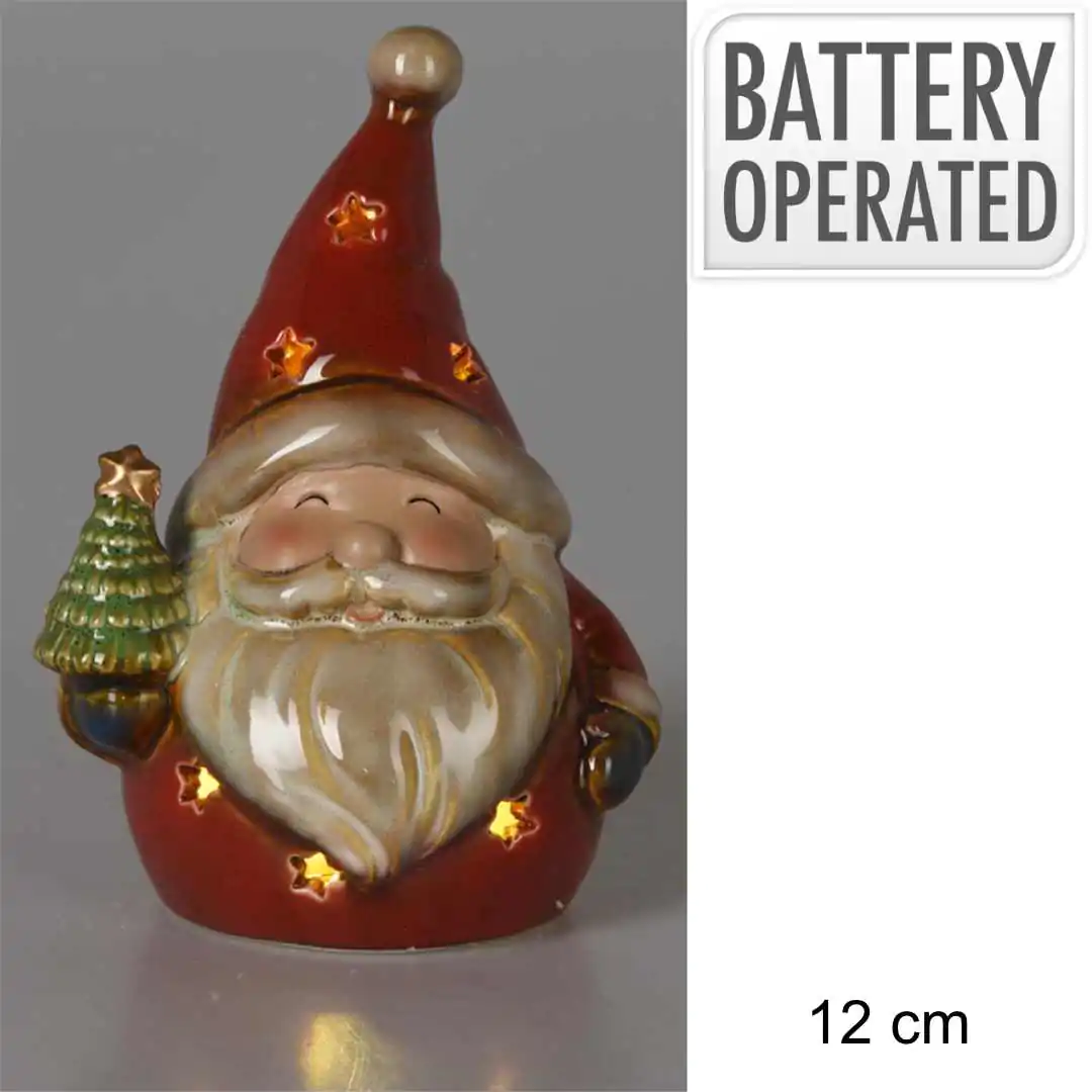 Новогодний сувенир Весёлый Санта с подсветкой 17 см