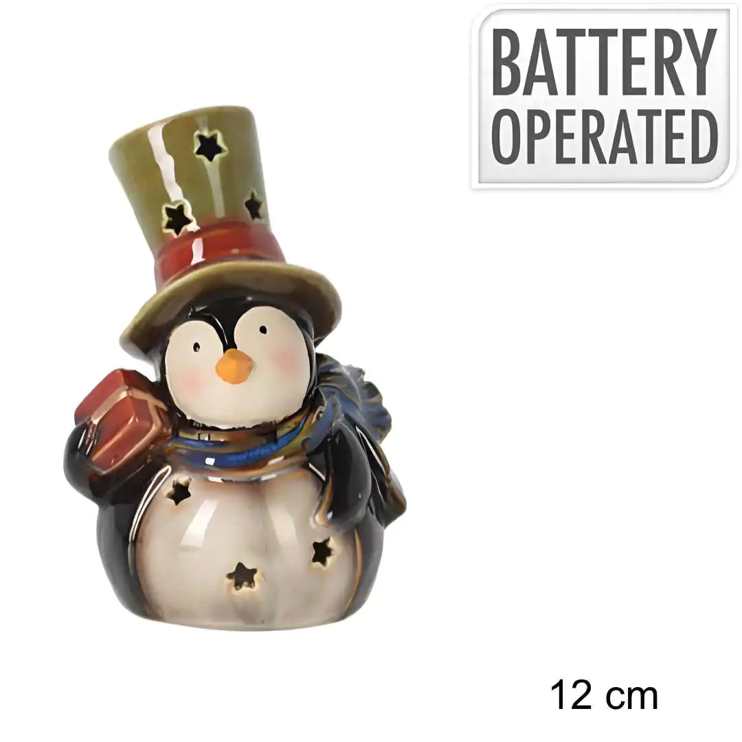 Новогодний сувенир Весёлый Пингвин с подсветкой 12 см