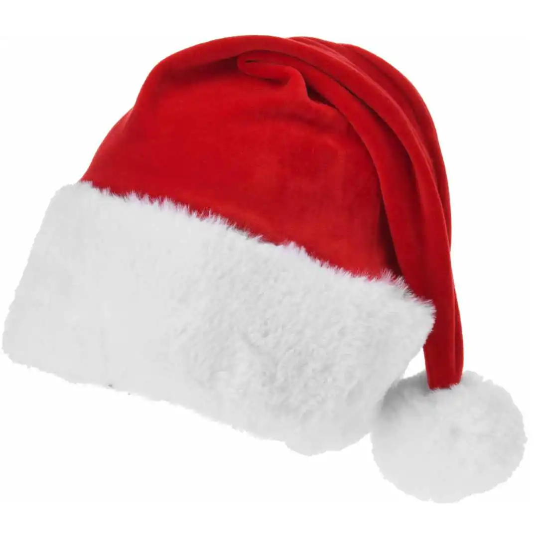 כובע סנטה קלאוס אדום עם פונפון גדול 52 ס"מ