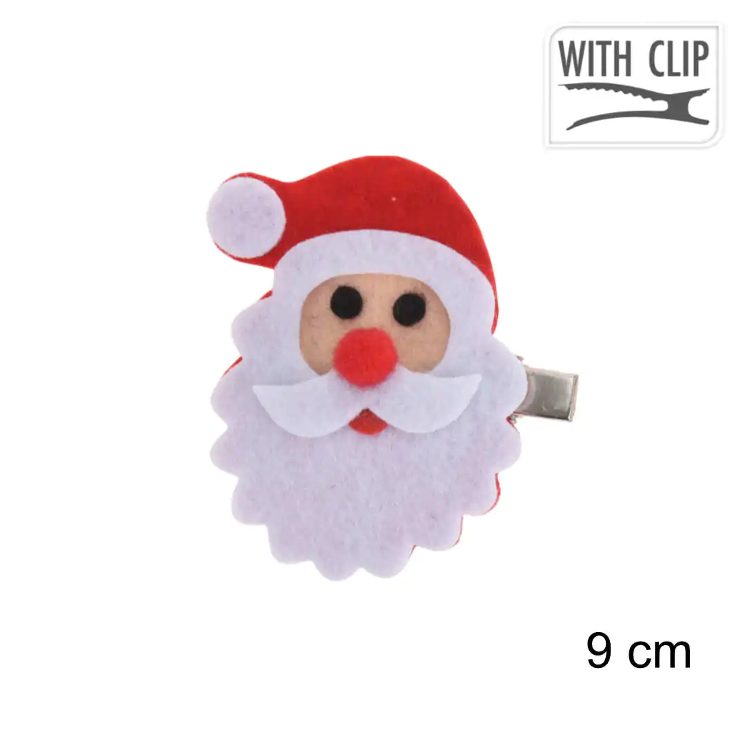 סיכת שיער חגיגית – סנטה – 9 ס"מ