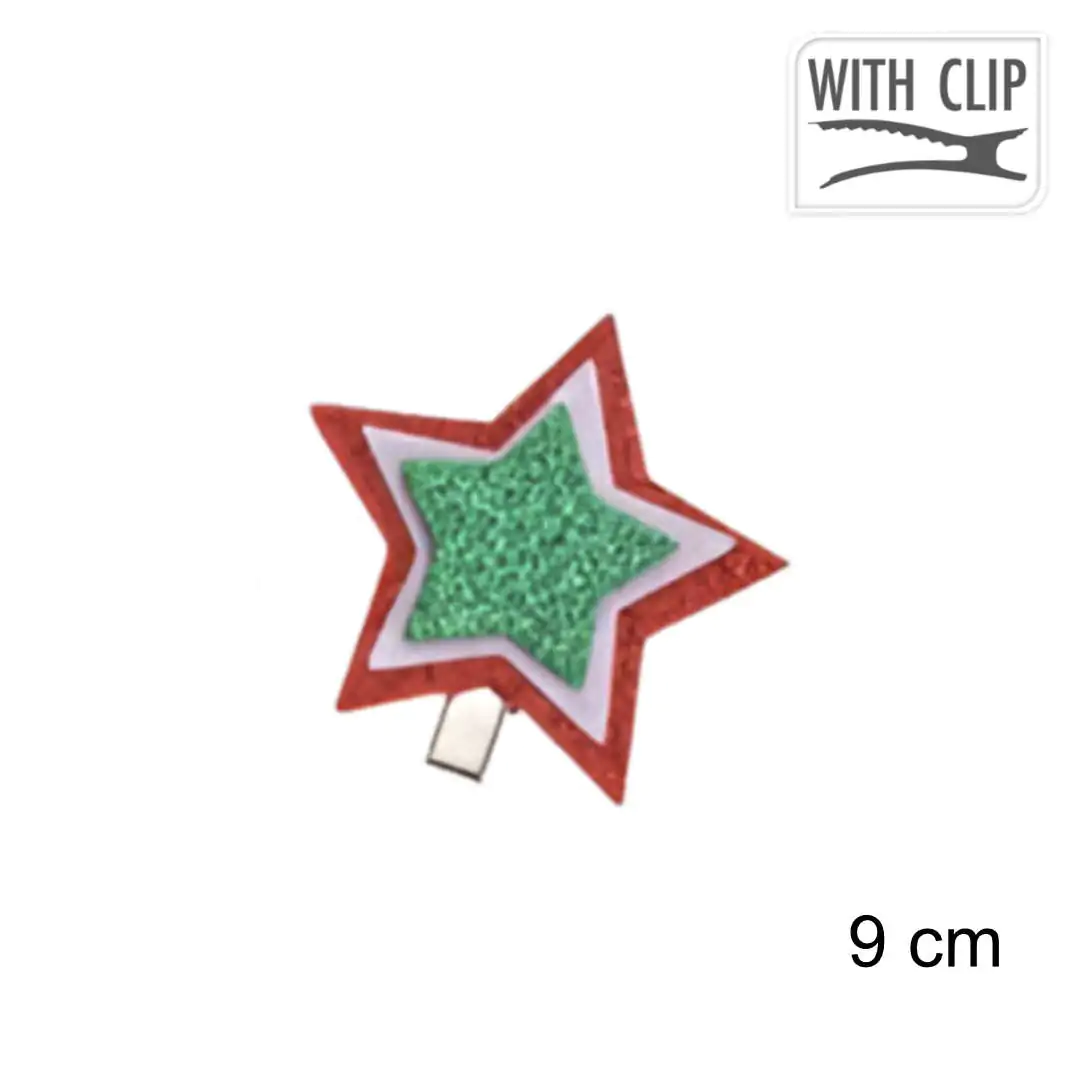 Новогодняя заколка Звёздочка 9 см