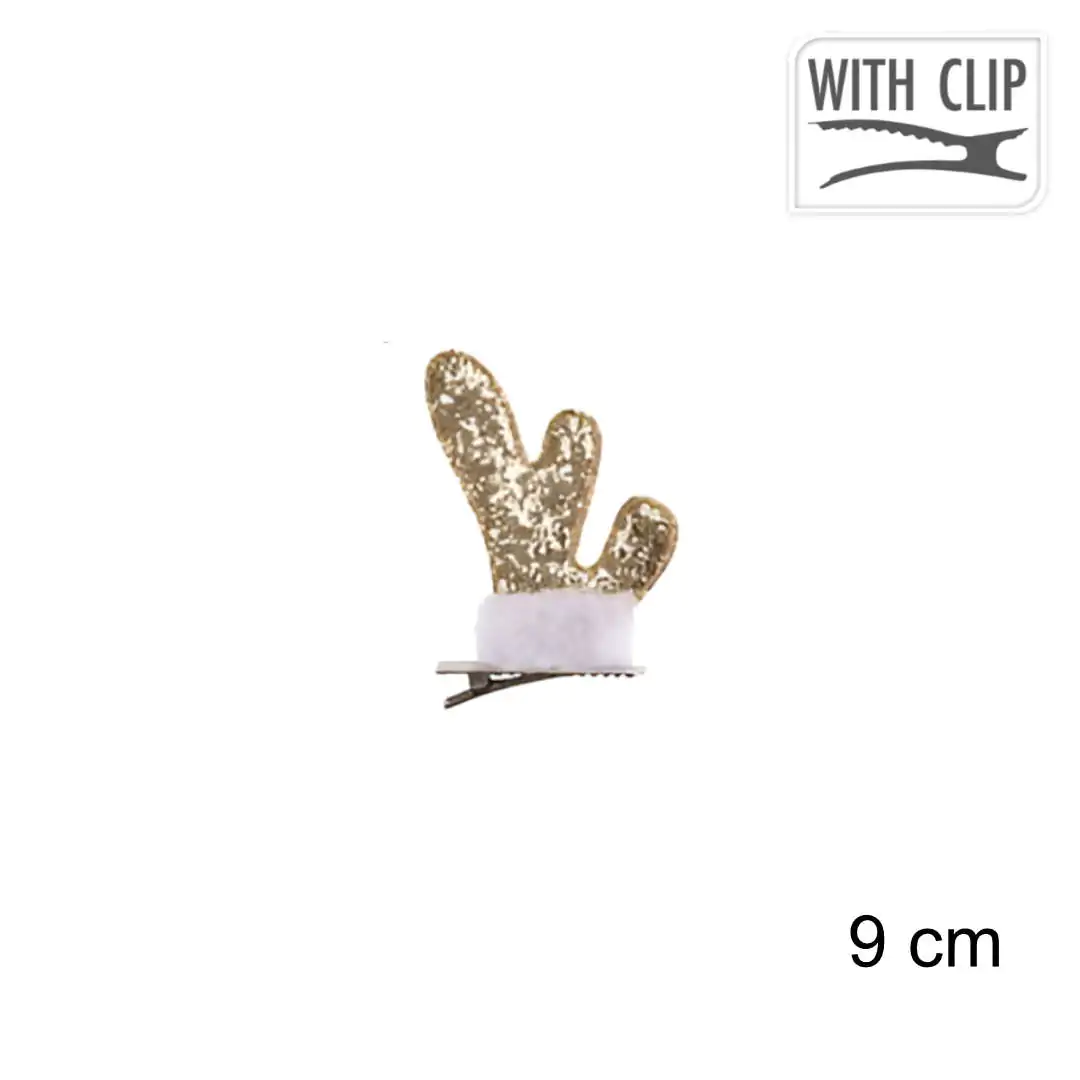 Новогодняя заколка Золотые Рожки 9 см