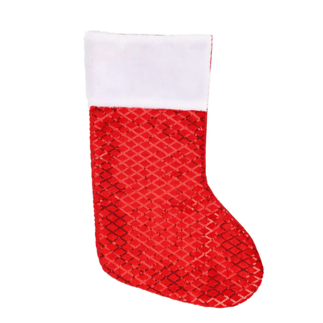 גרב למתנות החג לתליה מעוטר בפאייטים 42 ס"מ