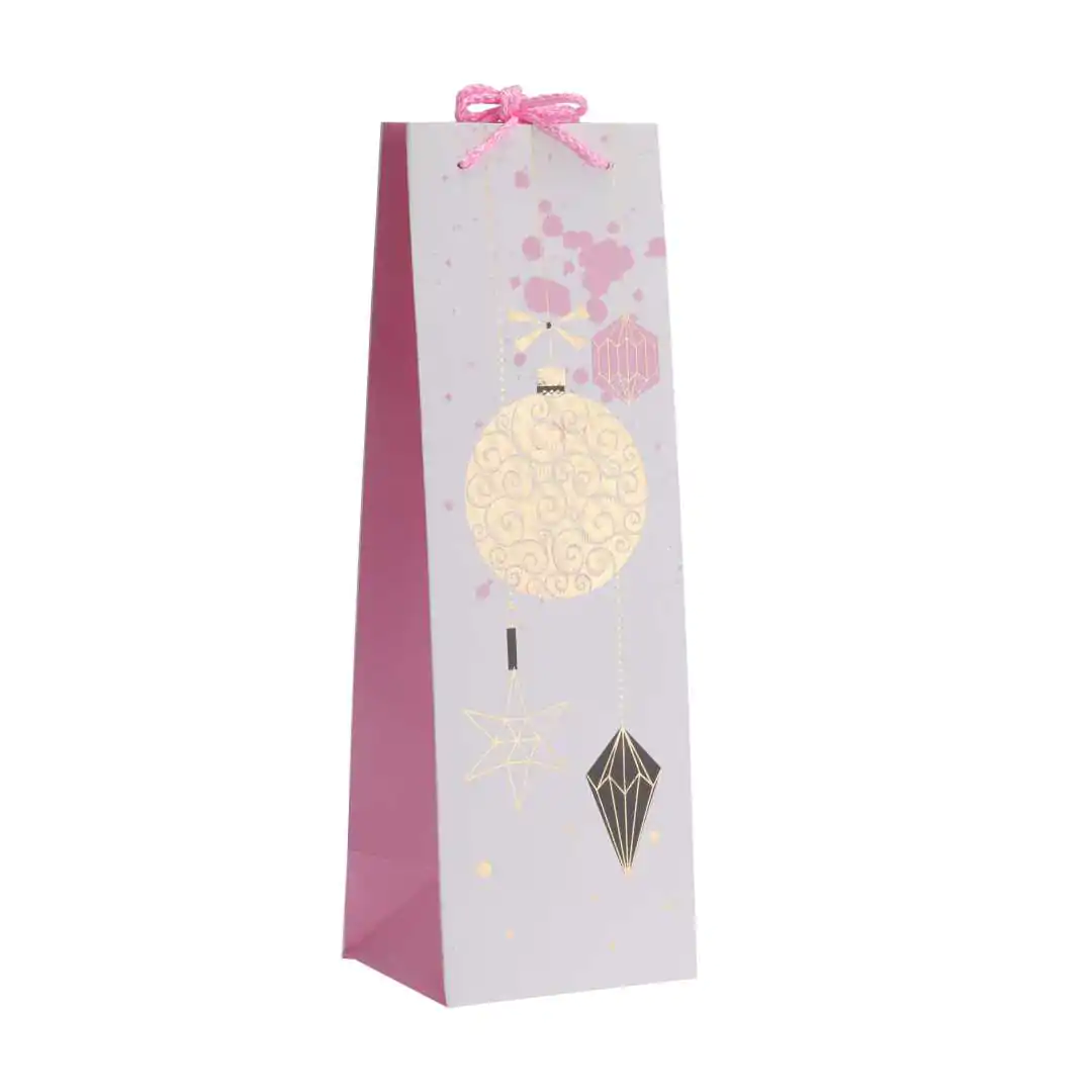 Подарочный пакет для бутылки Розовая нежность 36 см