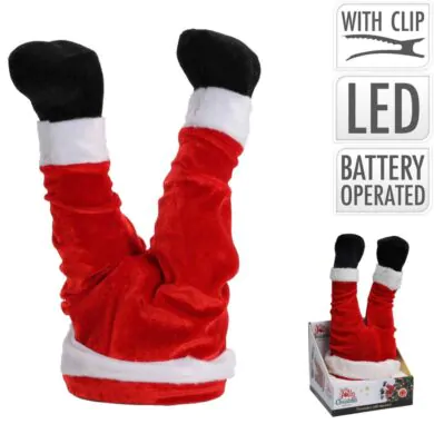 Украшение на ёлку Танцующие ножки Санты 35 см