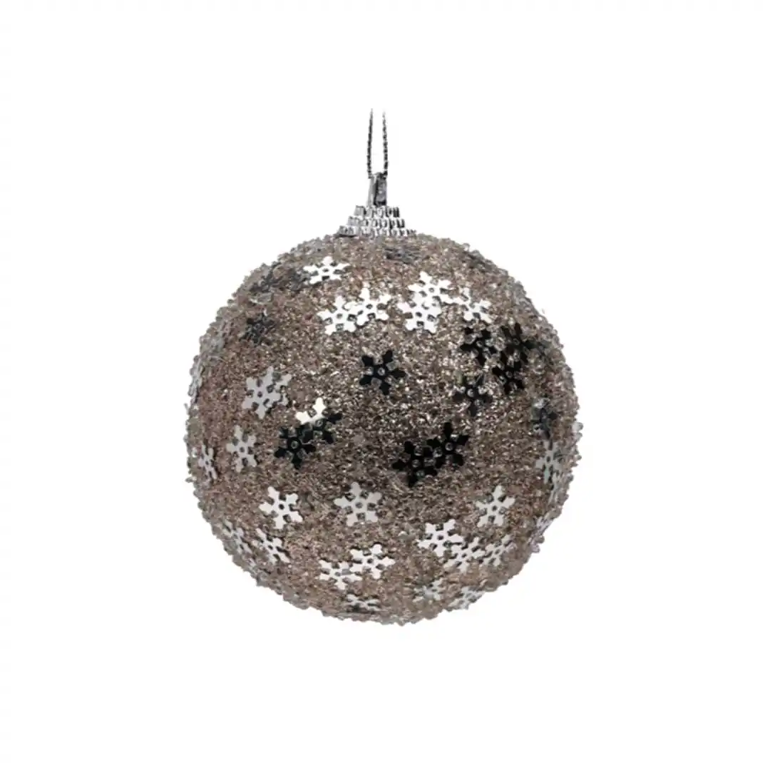 Пластмассовый шар Шампанское в Снежинках 8 см