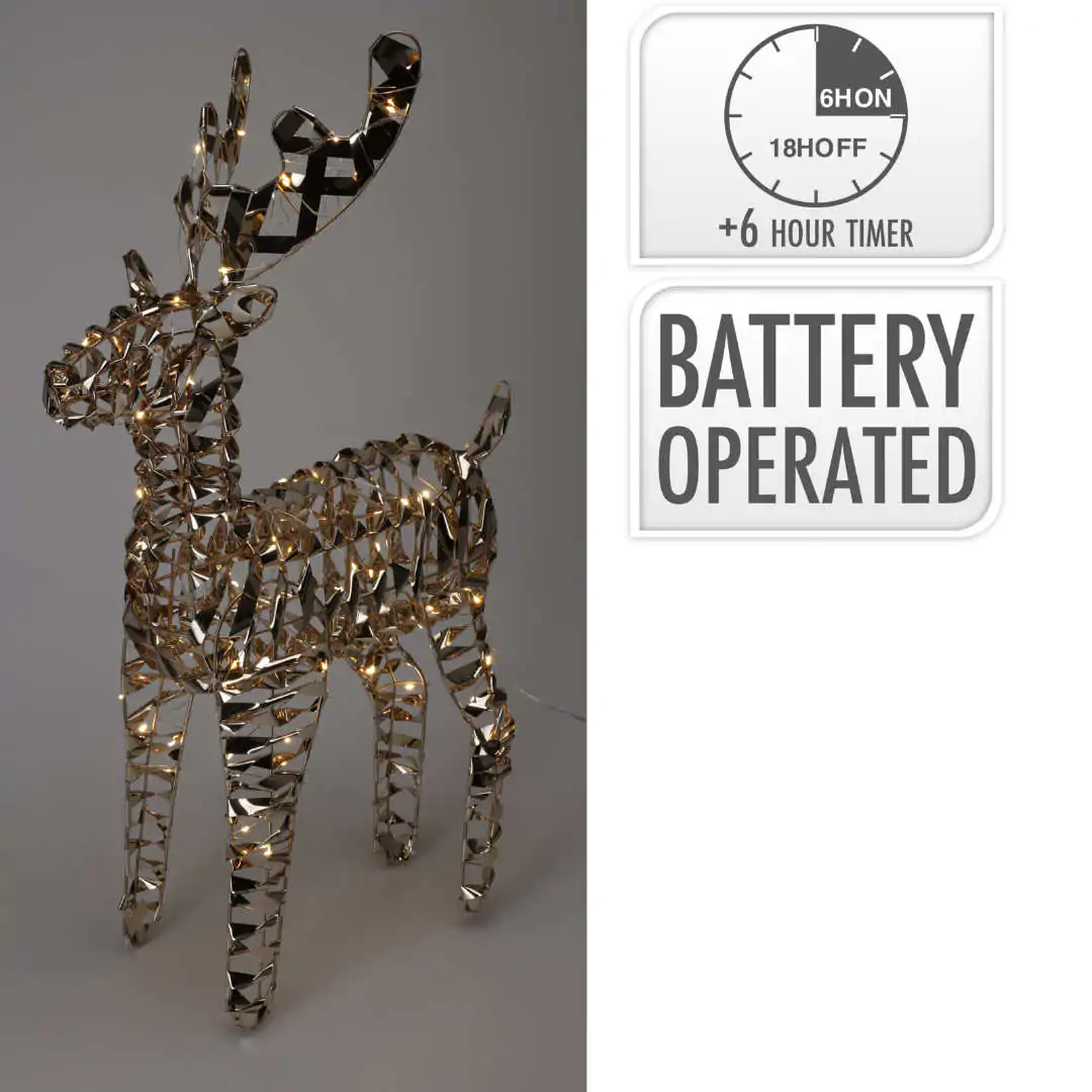 אייל דקורטיבי מוזהב עם תאורת לד מובנית 60 ס”מ