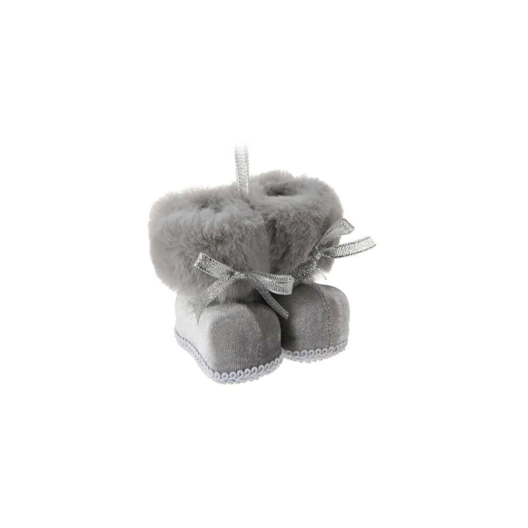 קישוט לתליה בצורת מגפונים אפורים 8.5 ס"מ