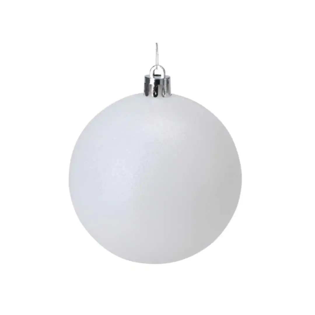 Пластмассовый шар Белый Тисненый 14 см