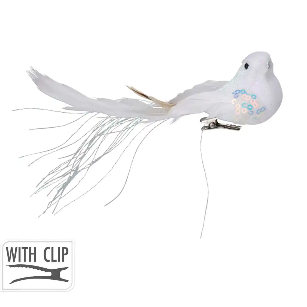 Новогоднее елочное украшение Белая Птица 17 см