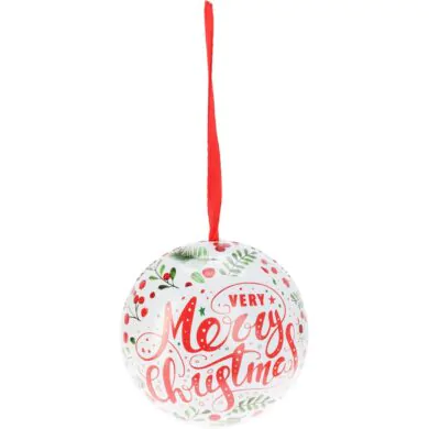 Ёлочный шар металлический(коробка), с рисунком, 8 см