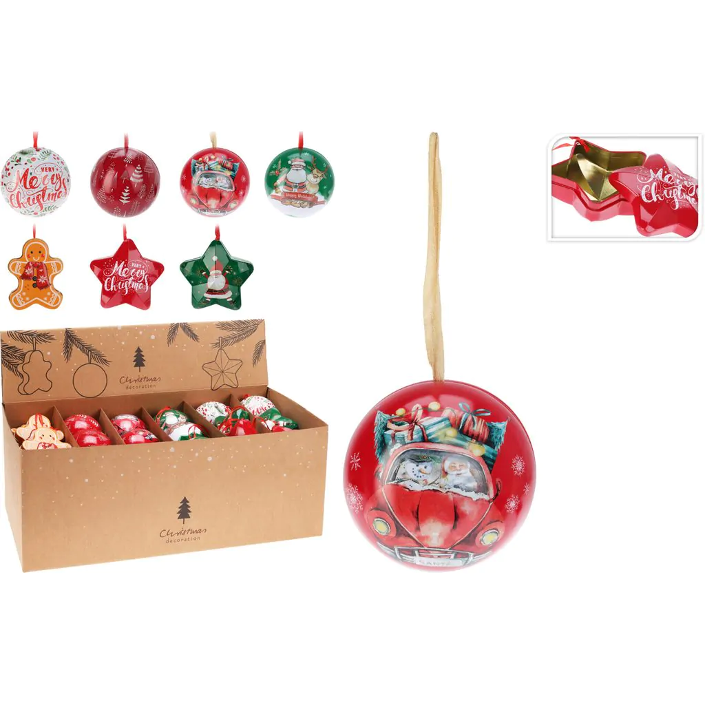 Ёлочное украшение звезда металлическая (коробка), красная, 9.5 см — изображение 2