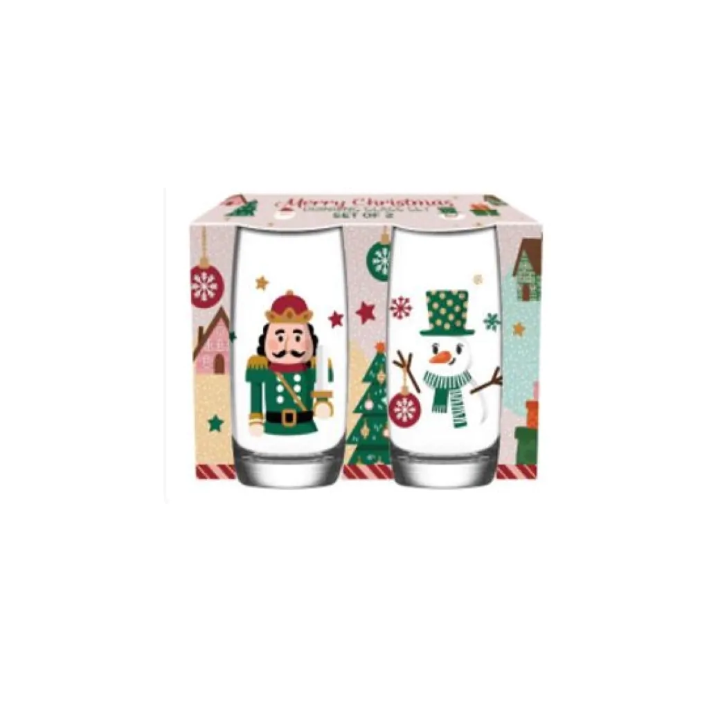 Набор из 2 стаканов для напитков, стеклянные, с новогодним принтом, 250 мл — изображение 7