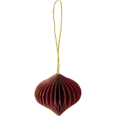Ёлочное украшение бумажное, бордовое с золотым напылением, 6 см ЭКО