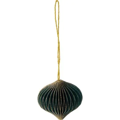 Ёлочное украшение бумажное, зелёное с золотыми блёстками, 6 см ЭКО
