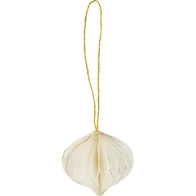 Ёлочное украшение бумажное, золотистое с блёстками, 6 см ЭКО