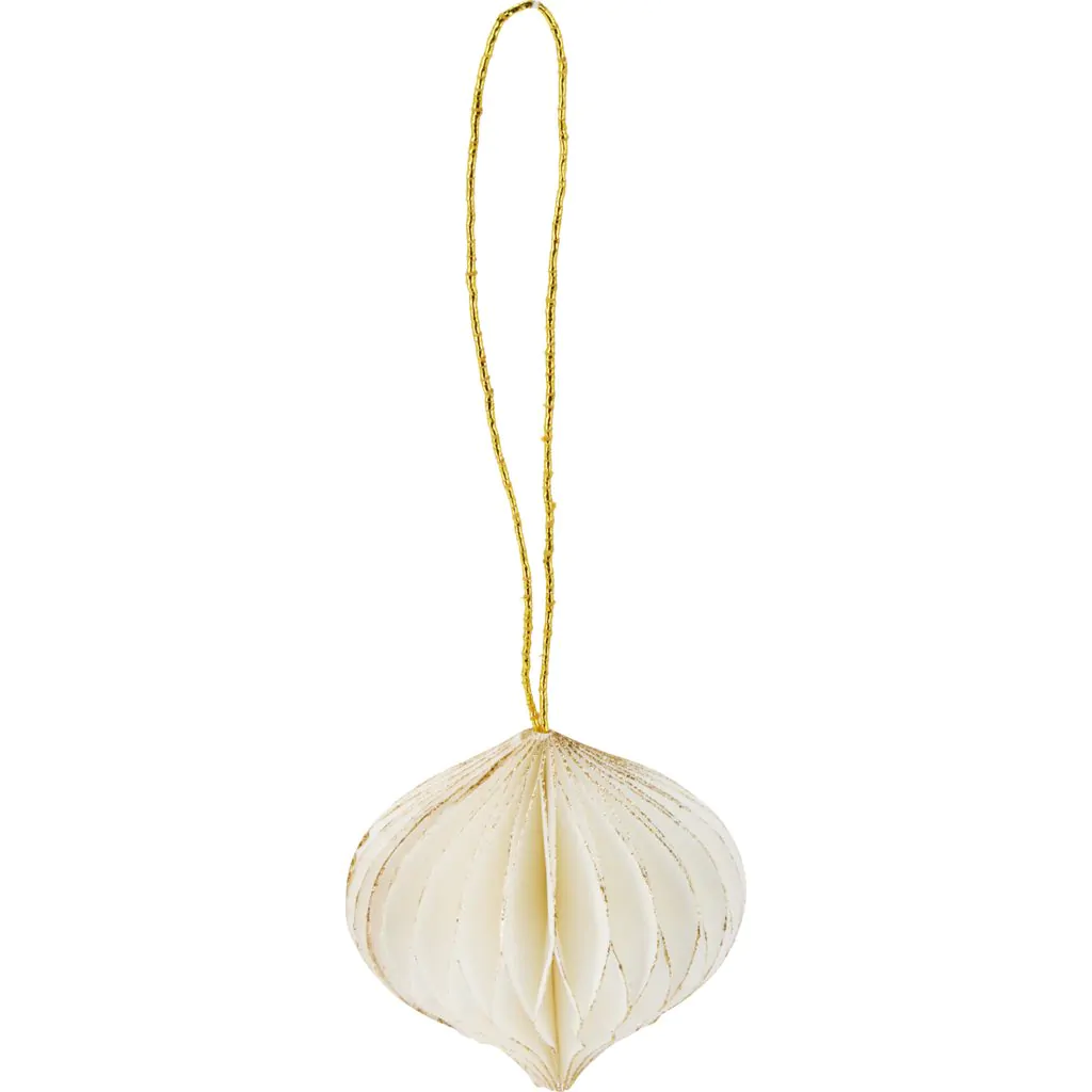 Ёлочное украшение бумажное, золотистое с блёстками, 6 см ЭКО