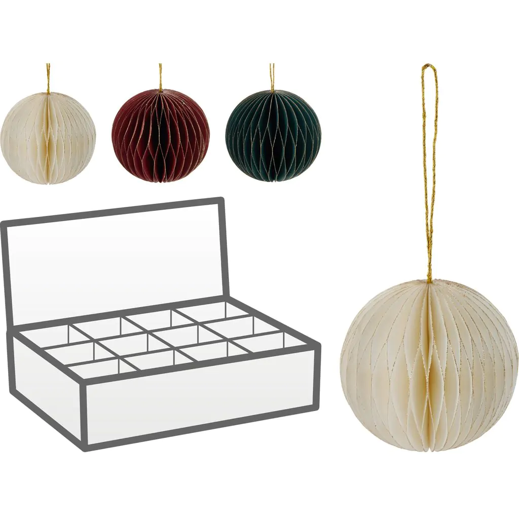 Шар бумажный, бордовый с золотым напылением, 8 см ЭКО — изображение 2