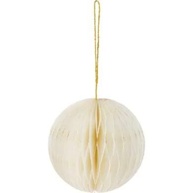 כדור נייר בצבע שמנת בציפוי זהב 10 ס"מ ECO