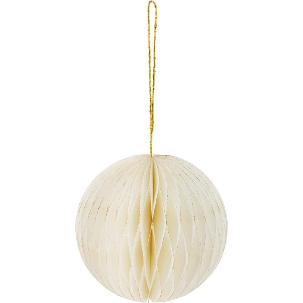 כדור נייר בצבע שמנת בציפוי זהב 10 ס"מ ECO
