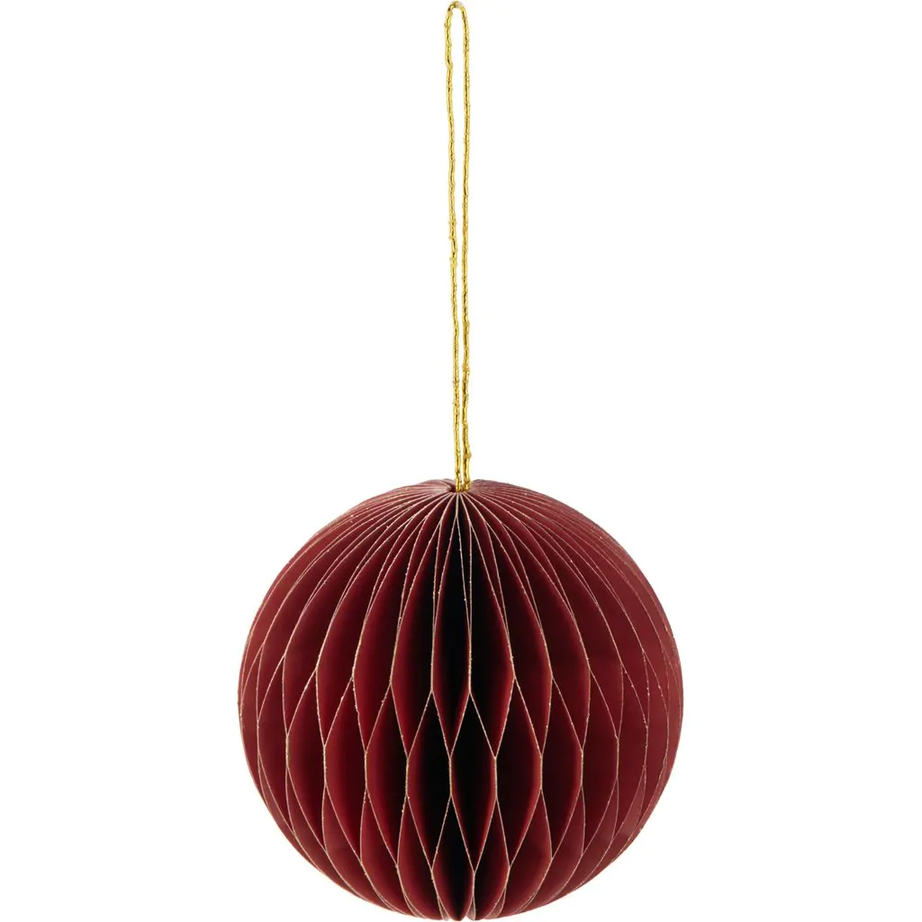 כדור נייר, בורדו בציפוי זהב, 10 ס"מ ECO