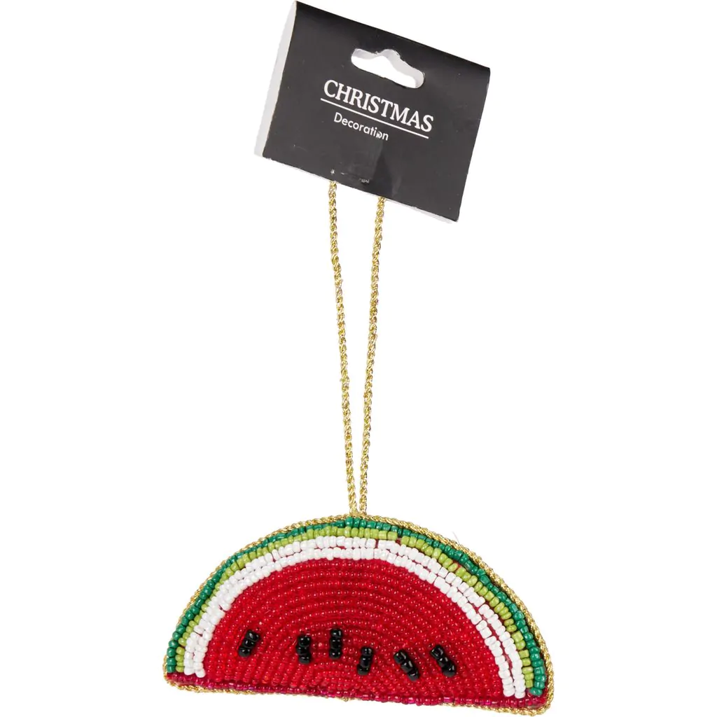 Украшение ёлочное Арбуз , вышивка бисером, 10 см