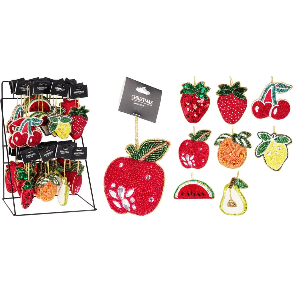 Ёлочное украшение Апельсин, вышивка бисером, 10 см — изображение 2