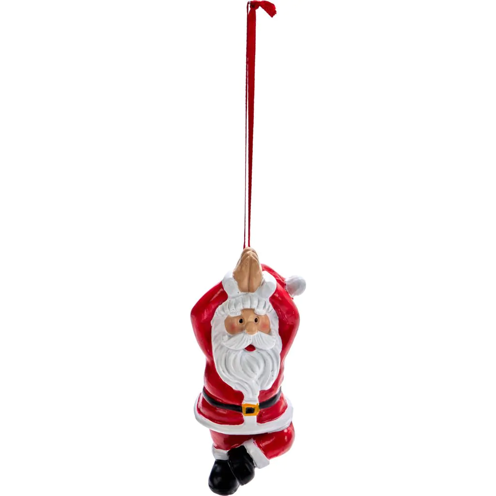 ⁦פסלון סנטה בתנוחת יוגה, פוליסטון, 9.5 ס"מ⁩ – תמונה ⁦2⁩