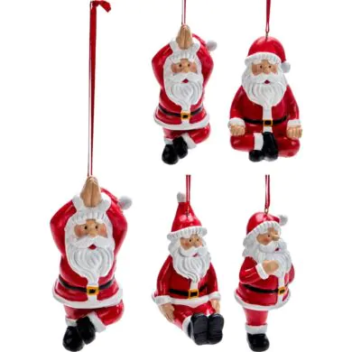 פסלון סנטה בתנוחת יוגה, פוליסטון, 9.5 ס"מ