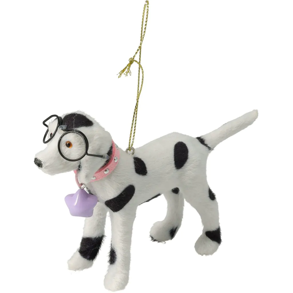 Ёлочное украшение Собака Далматин в очках,  14 см
