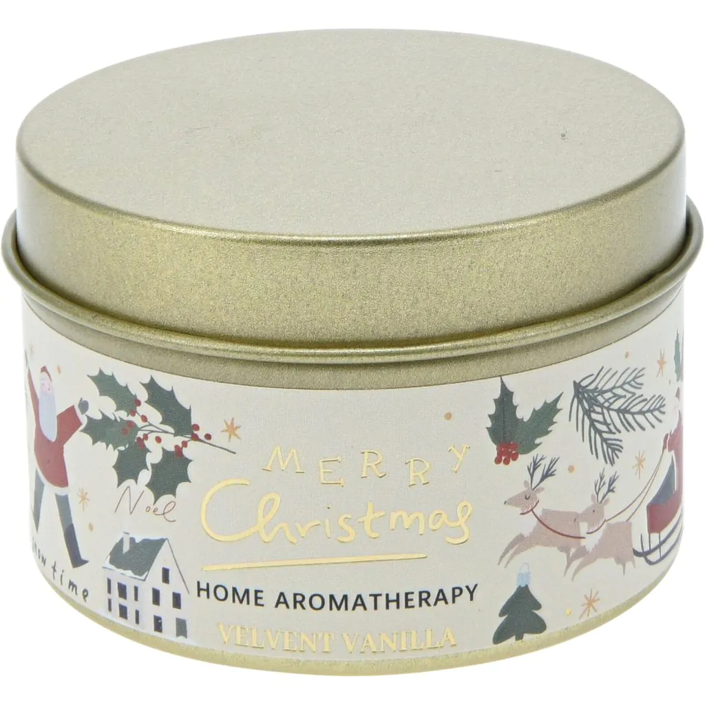 Свеча ароматическая в металлической банке ,аромат "Velvet Vanilla"6 см