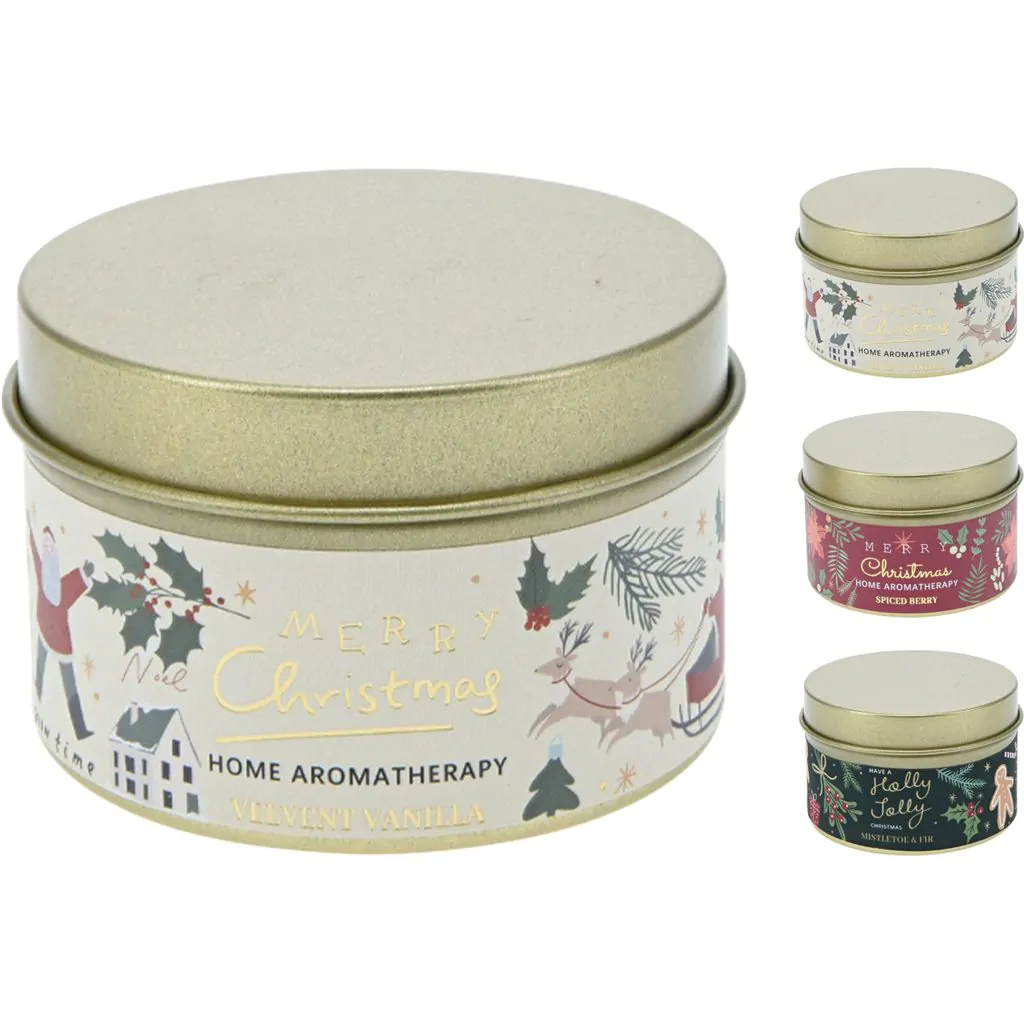 Свеча ароматическая в жестяной банке, золотистая, с ароматом "Spiced Berry" — изображение 2